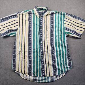 Vintage Salty Dog Gant Shirt Mens Large Imperial Poplin Button Short Sleeve 90s